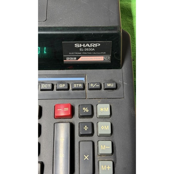 Sharp EL-2630A Printing Calculator 12 Digit 2-Color Ribbon Tested Working - Picture 6 of 12